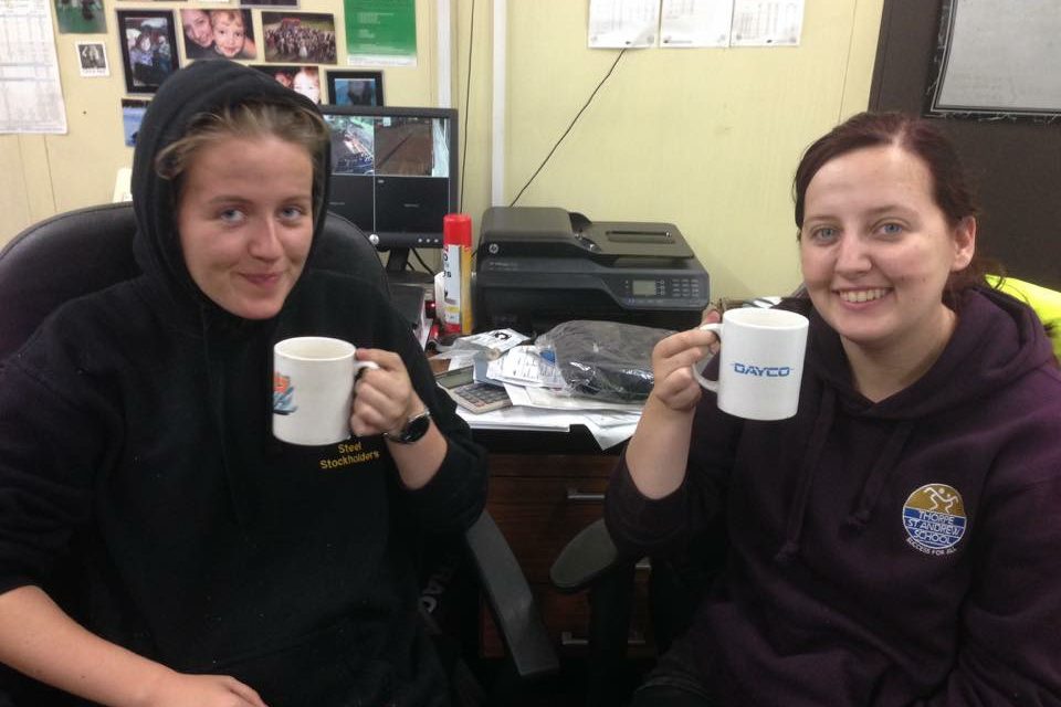 Beki & Chloe helping out at ESTS